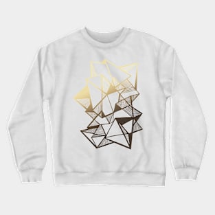 Gold Metallic Geometric  art deco triangles Crewneck Sweatshirt